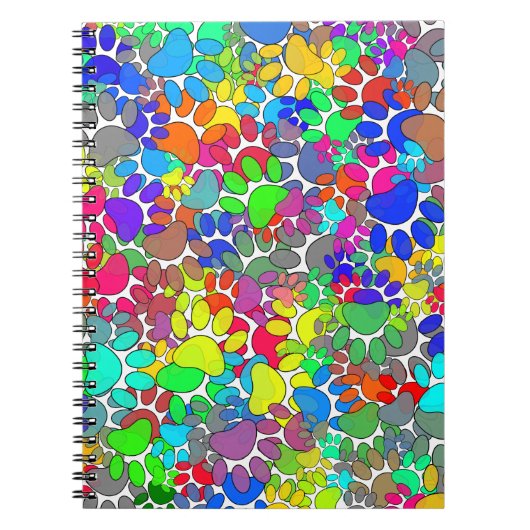 Veel dog verfdrukken overal notitieboek (Voorkant)