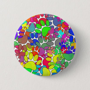 Veel dog verfdrukken overal ronde button 5,7 cm