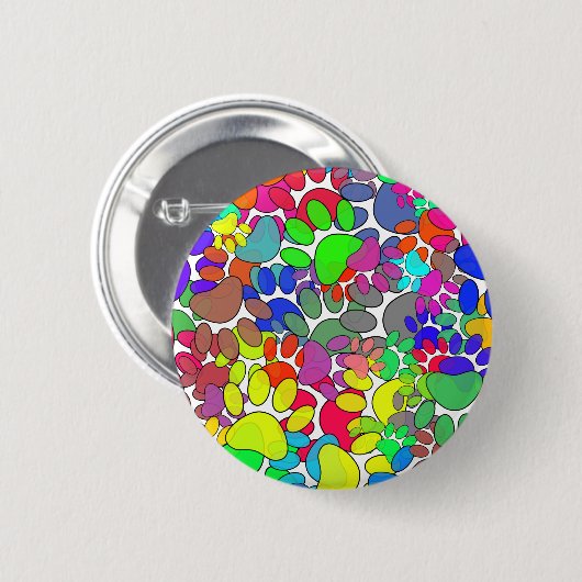 Veel dog verfdrukken overal ronde button 5,7 cm (Voorkant /achterkant)