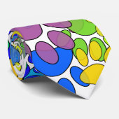 Veel dog verfdrukken overal stropdas (Opgerold)