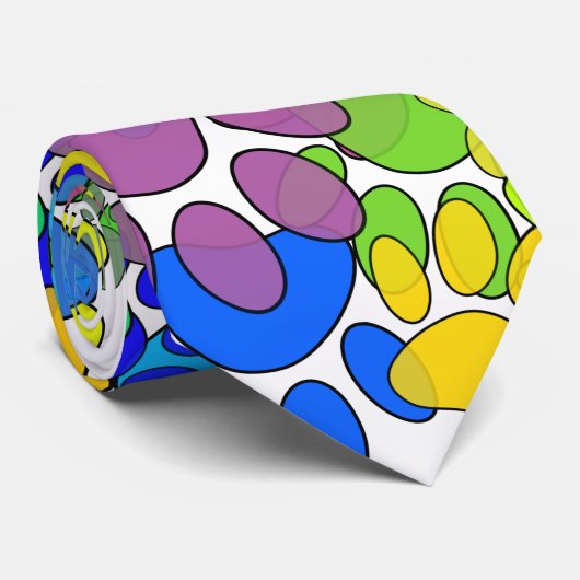 Veel dog verfdrukken overal stropdas (Opgerold)