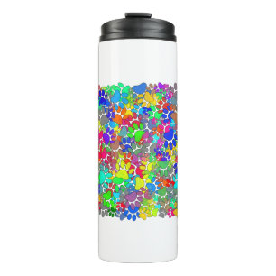 Veel dog verfdrukken overal thermosbeker