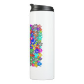 Veel dog verfdrukken overal thermosbeker (Geroteerd rechts)