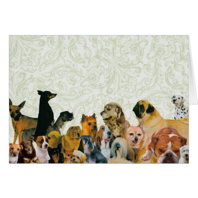 Veel Dogs Collage Card (Voorkant Horizontaal)