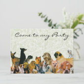 Veel Dogs Collage Invitations Kaart (Staand voorkant)