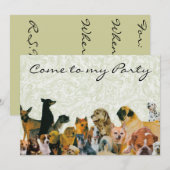 Veel Dogs Collage Invitations Kaart (Voorkant / Achterkant)
