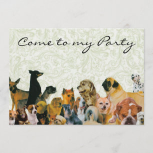 Veel Dogs Collage Invitations Kaart