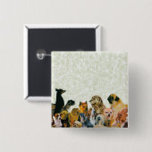 Veel Dogs Collage-knop Vierkante Button 5,1 Cm (Voorkant /achterkant)