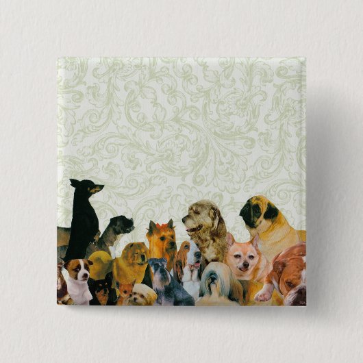 Veel Dogs Collage-knop Vierkante Button 5,1 Cm (Voorkant)