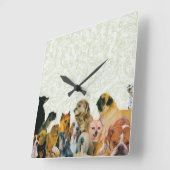 Veel Dogs Collage Vierkante Klok (Hoek)