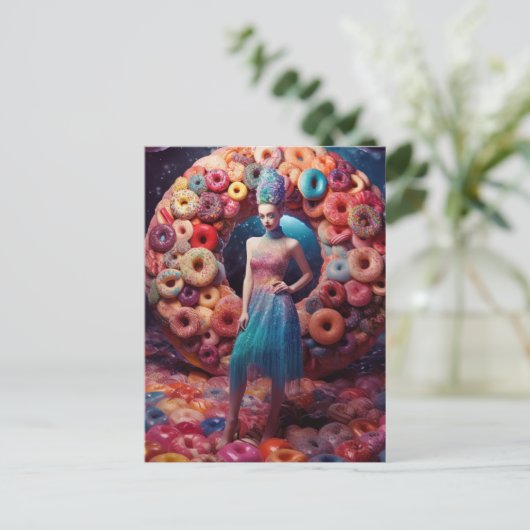 Veel Donuts Mode Model Briefkaart (Staand voorkant)