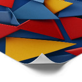 Veel driehoeken in rood, geel en blauw poster (Hoek)
