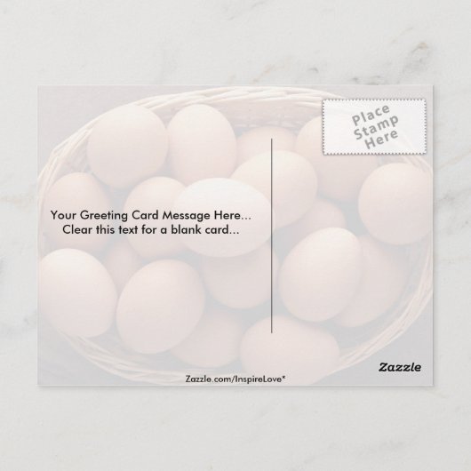 Veel eieren in de mand briefkaart (Achterkant)