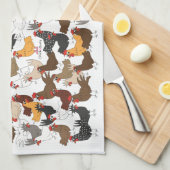 Veel en veel kippen - keukenhanddoeken (Quarter Fold)