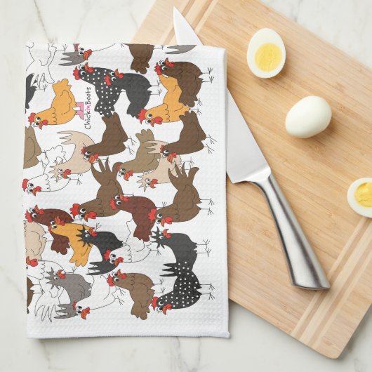 Veel en veel kippen - keukenhanddoeken (Quarter Fold)