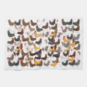 Veel en veel kippen - keukenhanddoeken (Horizontaal)