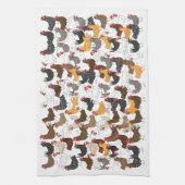 Veel en veel kippen - keukenhanddoeken (Verticaal)