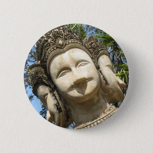 Veel Face Wai ... Nong Khai, Isaan, Thailand Ronde Button 5,7 Cm (Voorkant)