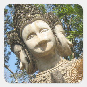 Veel Face Wai ... Nong Khai, Isaan, Thailand Vierkante Sticker