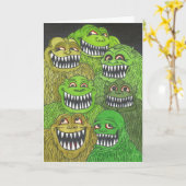 VEEL FANGS! Monster dank je wel kaart (Gele Bloem)
