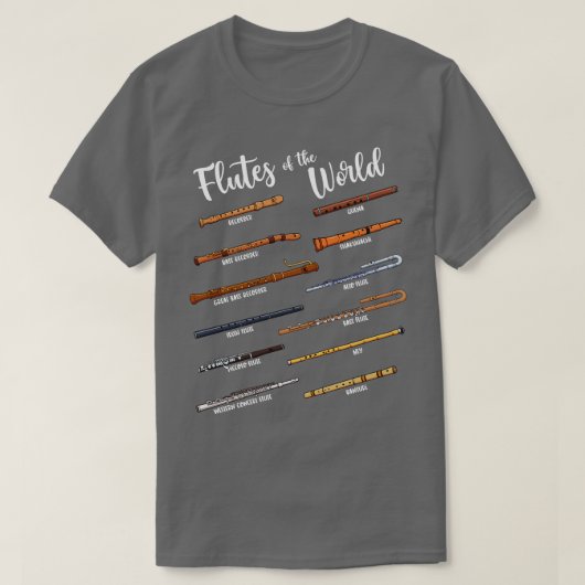 Veel fluiten van de wereld Fluit T-shirt (Design voorkant)