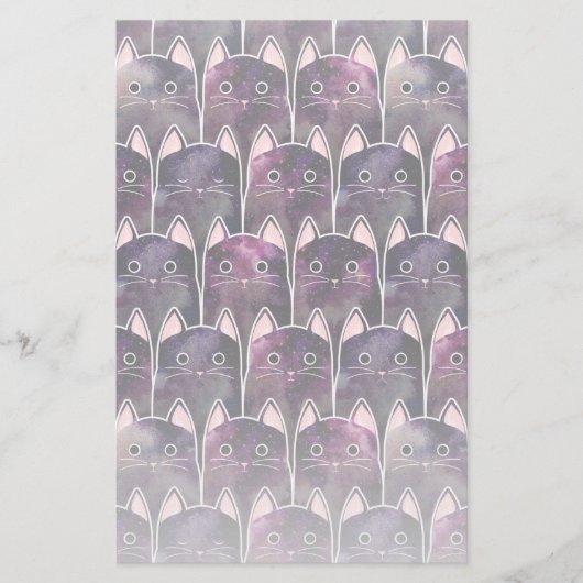 Veel galaxy Cats Pattern Briefpapier (Voorkant)