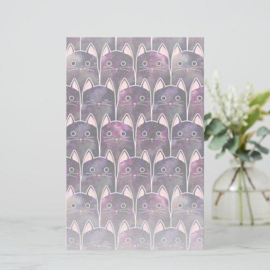 Veel galaxy Cats Pattern Briefpapier (Staand voorkant)