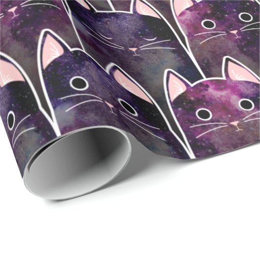 Veel galaxy Cats Pattern Cadeaupapier (Rol Hoek)