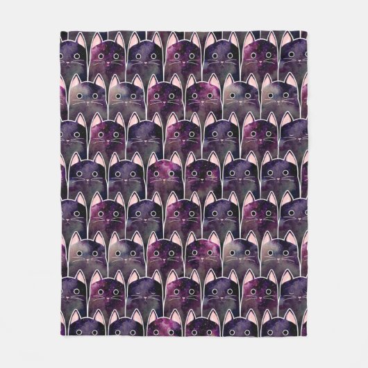 Veel galaxy Cats Pattern Fleece Deken (Voorkant)