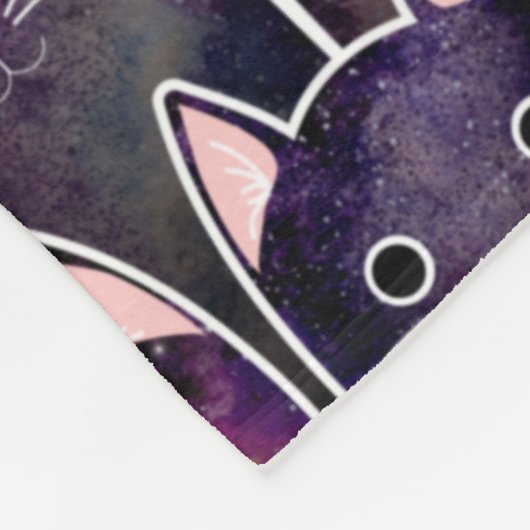Veel galaxy Cats Pattern Fleece Deken (Hoek)