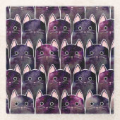 Veel galaxy Cats Pattern Glazen Onderzetter (Voorkant)