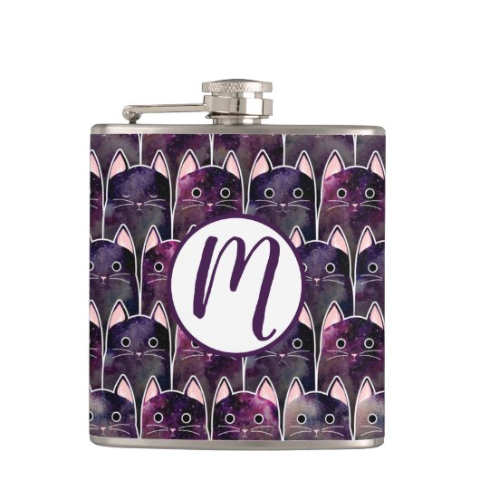 Veel galaxy Cats Pattern Heupfles (Voorkant)