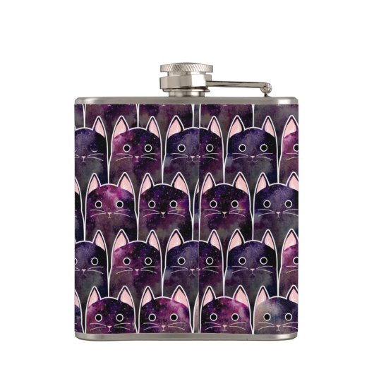 Veel galaxy Cats Pattern Heupfles (Achterkant)