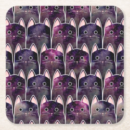 Veel galaxy Cats Pattern Kartonnen Onderzetters