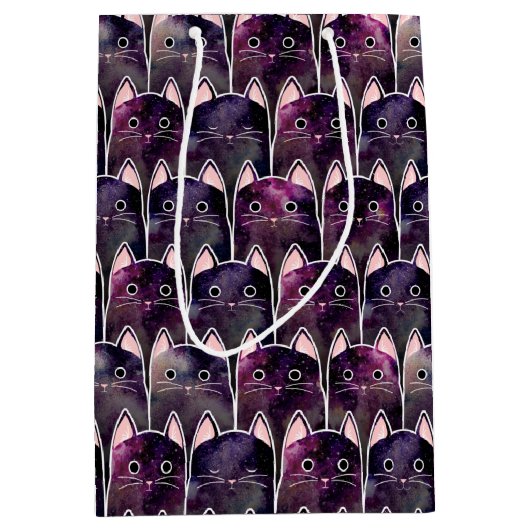 Veel galaxy Cats Pattern Medium Cadeauzakje (Voorkant)