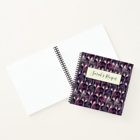 Veel galaxy Cats Pattern Notitieboek (Binnen)
