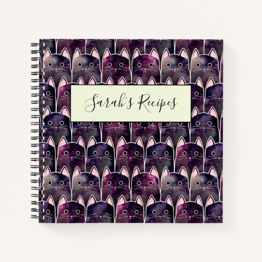 Veel galaxy Cats Pattern Notitieboek (Voorkant)