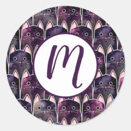 Veel galaxy Cats Pattern Ronde Sticker