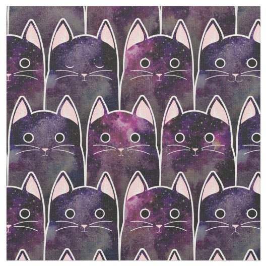 Veel galaxy Cats Pattern Stof (Close Up)