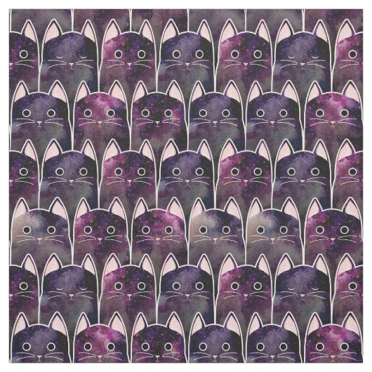 Veel galaxy Cats Pattern Stof (Swatch)