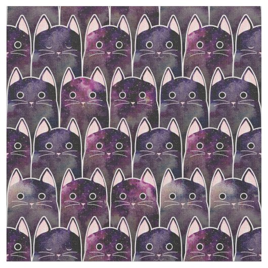 Veel galaxy Cats Pattern Stof (Close Up)