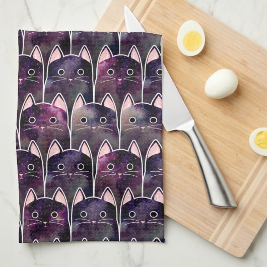 Veel galaxy Cats Pattern Theedoek (Quarter Fold)