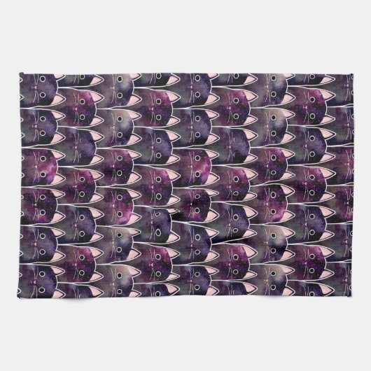 Veel galaxy Cats Pattern Theedoek (Horizontaal)