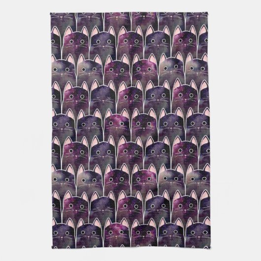 Veel galaxy Cats Pattern Theedoek (Verticaal)