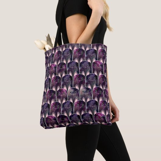 Veel galaxy Cats Pattern Tote Bag (Dichtbij)