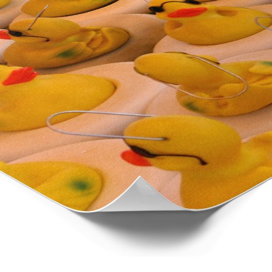 Veel geelrubberen eenden poster (Hoek)