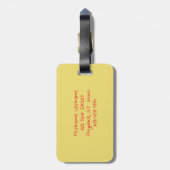 Veel geelrubberen gepersonaliseerd bagagelabel (Achterkant verticaal)