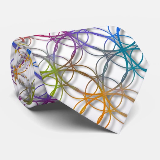 Veel gekleurde cirkels Stropdas (Opgerold)