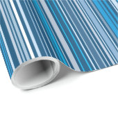 Veel gekleurde strepen in het blauw... cadeaupapier (Rol Hoek)