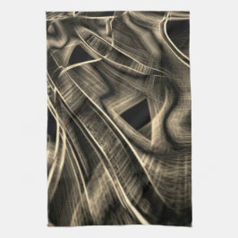 Veel gekrompen dennenden met groeven theedoek